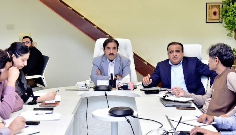 Punjab Local Government Minister Zeeshan Rafiq reviews water tank, drainage and disposal station projects under the Punjab Development Programme.